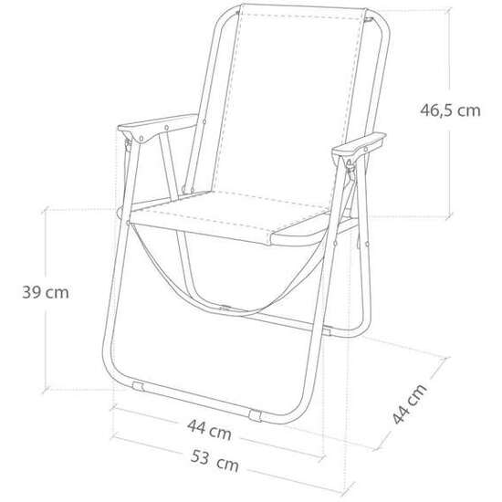 SILLA PLAYA ALUMINIO PLEGABLE FIJA MEDITERRAN 53X44X76 CM image 1