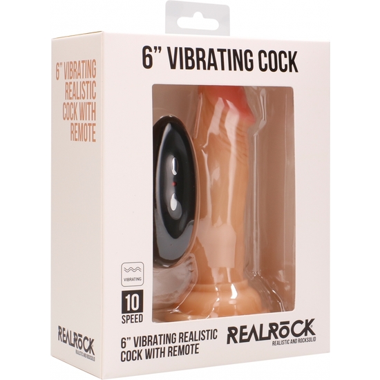 VIBRATING REALISTIC COCK - 6 INCH - SKIN image 1