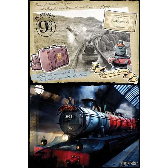 PUZZLE PARA RASCAR HARRY POTTER HOGWARTS EXPRESS ¡MONTA, RASCA Y DESCUBRE! 500 PIEZAS image 1