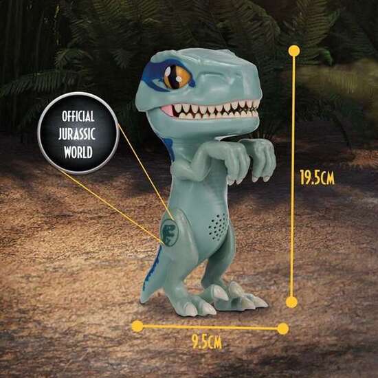 FIGURA CHOMPER JURASSIC WORLD BLUE CON LUZ EN LOS OJOS Y SONIDOS 19.5 CM ALTO. image 2