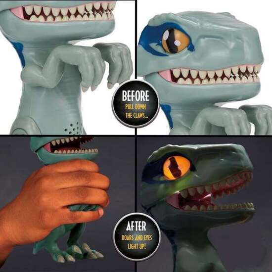 FIGURA CHOMPER JURASSIC WORLD BLUE CON LUZ EN LOS OJOS Y SONIDOS 19.5 CM ALTO. image 3