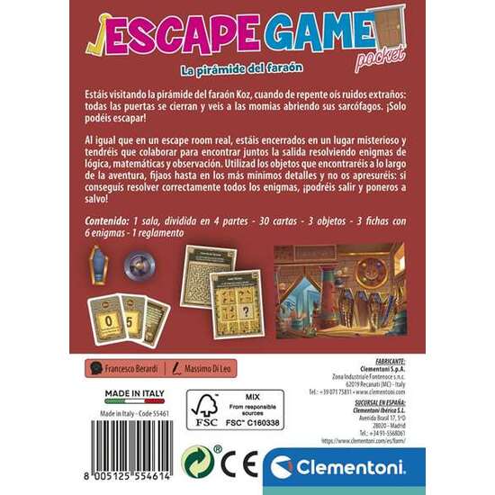 JUEGO ESCAPE ROOM. LA PIRAMIDE DEL FARAON. 11,2X15,6X3,2CM image 3