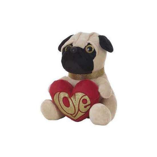 PELUCHE PUG DOG CORAZÓN 26 CM image 0