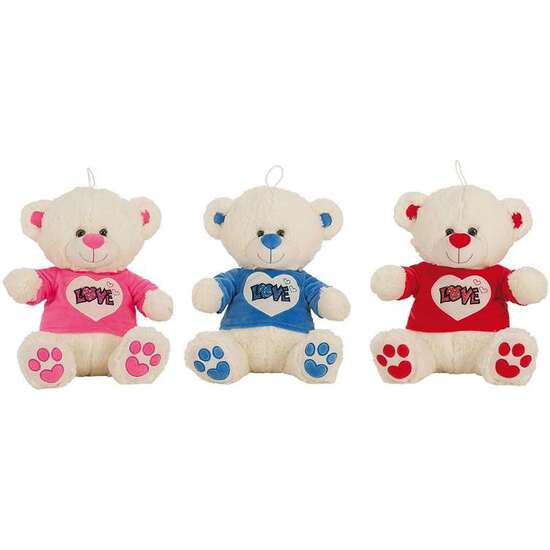 PELUCHE OSO CAMISETA LOVE PURPURINA 32 CM image 0