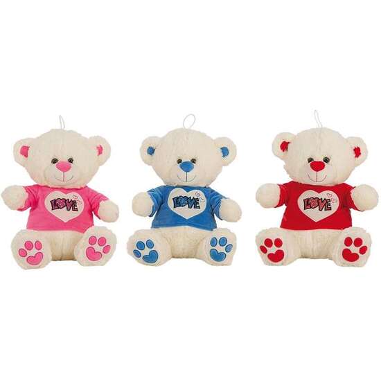 PELUCHE OSO CAMISETA LOVE PURPURINA 50 CM image 0