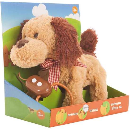 PERRO DE PELUCHE ANDA Y LADRA DIRIGIDO CON CABLE. 22 CM. image 0