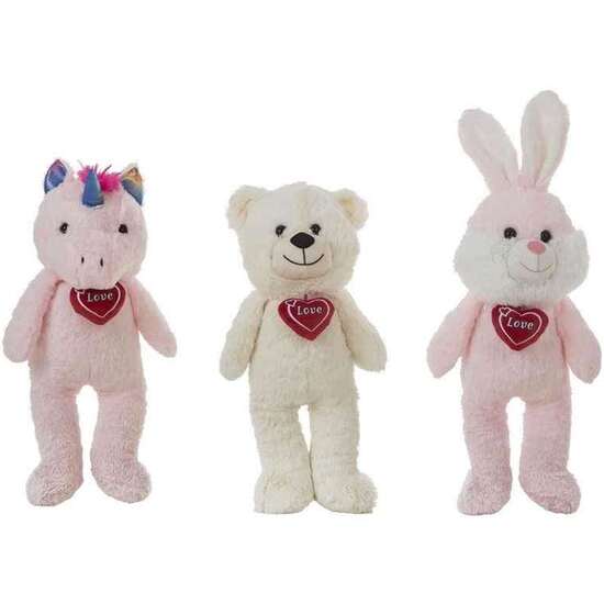 PELUCHE ANIMALES LUCKY 52 CM 6 MOD SURTIDOS CON CORAZÓN. - MODELOS SURTIDOS image 1