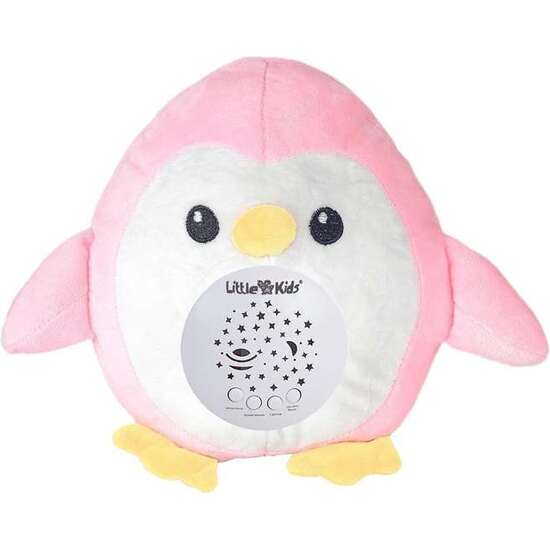 PROYECTOR PINGÜINO ROSA MUSICA 22 CM EN CAJA image 0