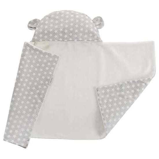 MANTA CAPUCHA REVERSIBLE ESTRELLA GRIS 90 X 66 CM image 0