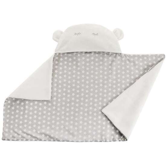 MANTA CAPUCHA REVERSIBLE ESTRELLA GRIS 90 X 66 CM image 1