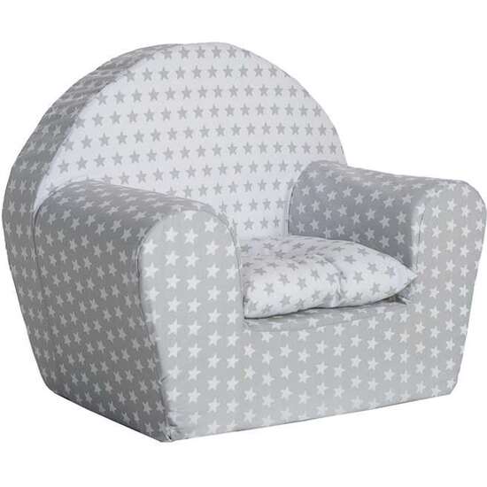 SILLON ESTRELLAS GRIS/BLANCO CON COJIN image 0
