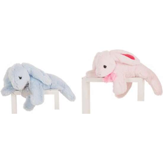 PELUCHE CONEJO SUAVE ACOSTADO 30 CM 3 COLORES SDOS. - MODELOS SURTIDOS image 0