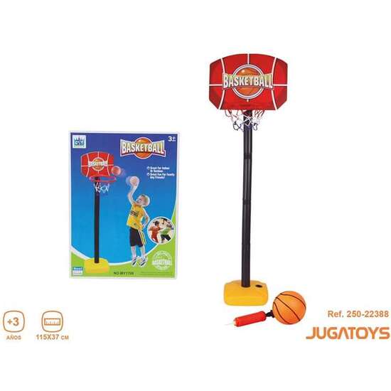CANASTA BALONCESTO CON PELOTA E HINCHADOR 115X37CM image 1