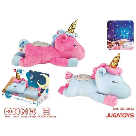 PELUCHE PROYECTOR MUSICAL UNICORNIO, CON LUCES Y SONIDOS 345X155X20CM - MODELOS SURTIDOS image 1