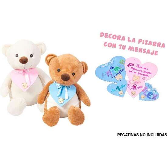 PELUCHE OSO CORAZON PIZARRA 42 CM. - MODELOS SURTIDOS image 0