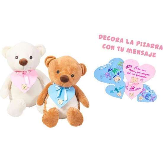 PELUCHE OSO CORAZON PIZARRA 42 CM. - MODELOS SURTIDOS image 2