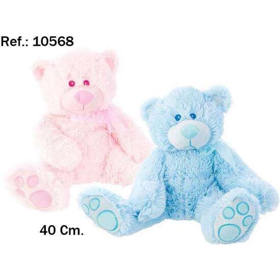PELUCHE OSO AZUL Y ROSA 44X28X27 CM SDOS. - MODELOS SURTIDOS image 1