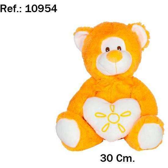 PELUCHE OSO NARANJA CORAZON 30 CM image 1