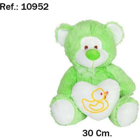 PELUCHE OSO VERDE CORAZON 30 CM. image 1