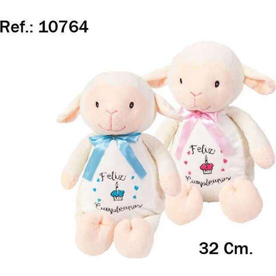 PELUCHE OVEJITA BORDADA FELIZ CUMPLEAÑOS 32 CM - MODELOS SURTIDOS image 1