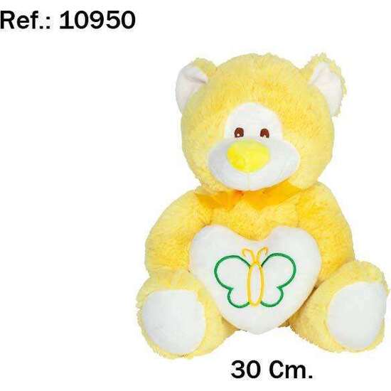 PELUCHE OSO AMARILLO CORAZON 30 CM image 1