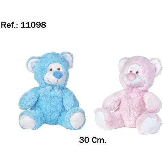 PELUCHE OSO AZUL O ROSA 30 CM. - MODELOS SURTIDOS image 1