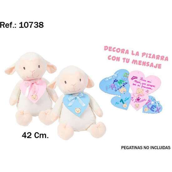 PELUCHE OVEJITA CORAZON PIZARRA 42CM. - MODELOS SURTIDOS image 1