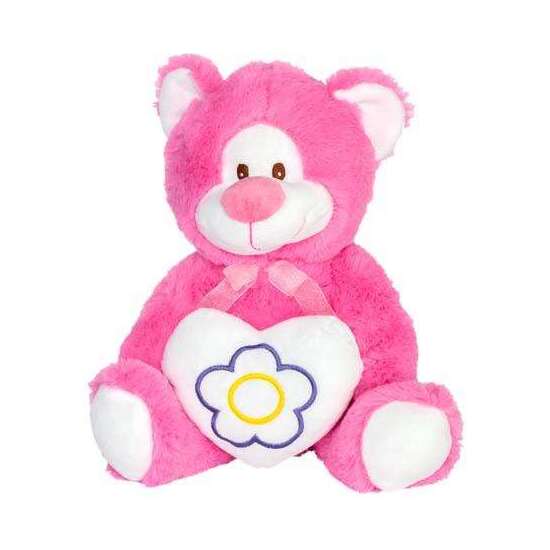 PELUCHE OSO FUCSIA CORAZON 30 CM image 0