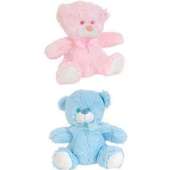 PELUCHE OSITO LAZO ROSA Y AZUL 21 CM COLORES SDOS(EXP 12 PIEZAS). image 0