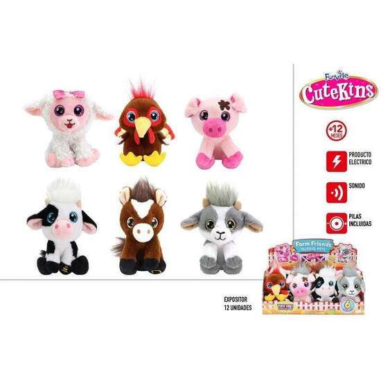 PELUCHE CUTEKINS ANIMALES GRANJA CON SONIDOS - MODELOS SURTIDOS image 5