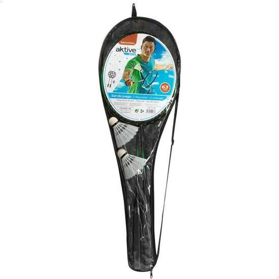 RAQUETAS BADMINTON CON 2 RAQUETAS 63CM Y 2 VOLANTES AKTIVE SPORTS image 0