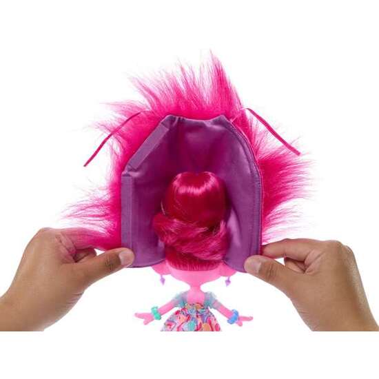 MUÑECA TROLLS POPPY CON ACCESORIOS ¡SU PELO SE CONVIERTE EN CAPA! 30 CM image 1