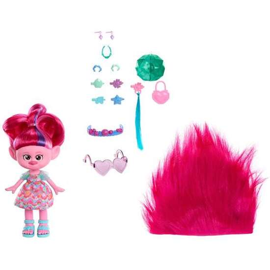 MUÑECA TROLLS POPPY CON ACCESORIOS ¡SU PELO SE CONVIERTE EN CAPA! 30 CM image 4