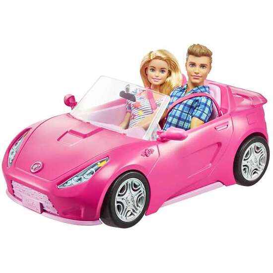 MUÑECA BARBIE Y KEN CON SU ARMARIO Y COCHE DESCAPOTABLE ROSA DE DOS PLAZAS. INCLUYE ACCESORIOS. image 1