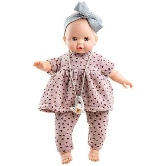 MUÑECA BLANDITA CON MECANISMO SONIA PIJAMA DE LUNARES . JUEGA CON SU CHUPETE. 36 CM image 0