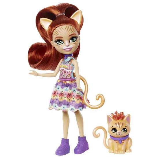 MUÑECA ENCHANTIMALS CITY TARLA ORANGE CAT & CUDDLER 15 CM image 0