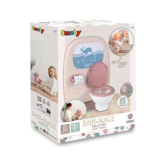 BAÑO BEBÉ BABY NURSE CON 2 ZONAS POR UN LADO RETRETE Y OTRO LAVABO.MUÑECO NO INCLUIDO. 34X25X22,2 CM image 1