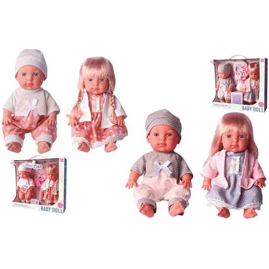 MUÑECOS MELLIZOS BABY DOLL CON ACCESORIOS Y SONIDOS, 30CM - MODELOS SURTIDOS image 0