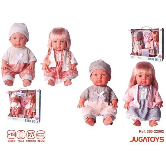 MUÑECOS MELLIZOS BABY DOLL CON ACCESORIOS Y SONIDOS, 30CM - MODELOS SURTIDOS image 1