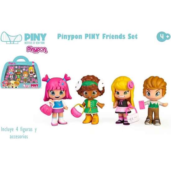 FIGURAS PINYPON PINY SET AMIGOS CON 4 UNIDADES, INCLUYE ACCESORIOS PARA DECORARLOS image 5