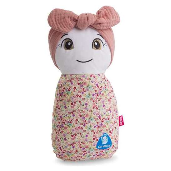 MUÑECA BLANDA SANIBABY ANTIBACTERIAS 1ª INFANCIA 28 CM ROSA EMPOLVADO image 0