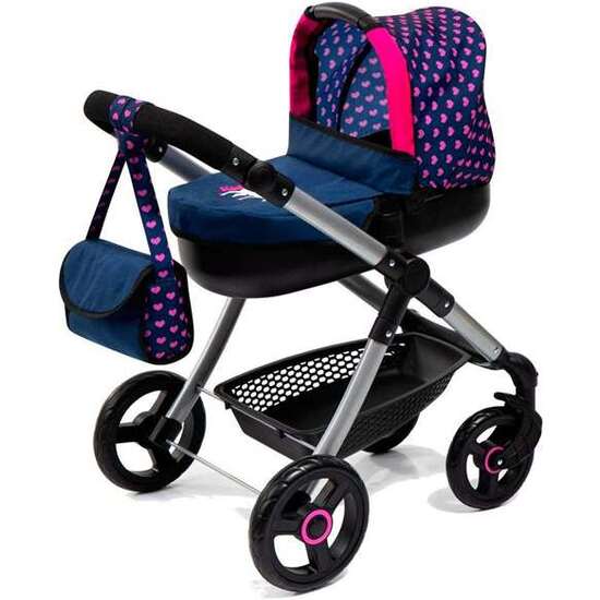 COCHE MUÑECAS STULE PRAM AZUL MARINO 86X79X42 CM image 0