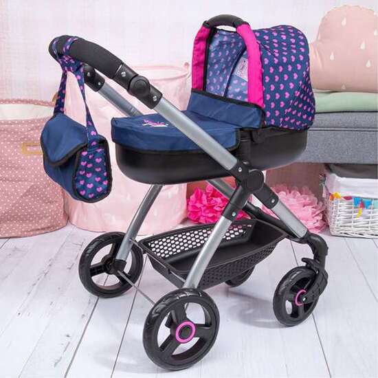 COCHE MUÑECAS STULE PRAM AZUL MARINO 86X79X42 CM image 5