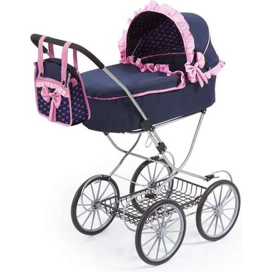 COCHE MUÑECAS DOLLS PRAM AZUL MARINO 89X70X42 CM image 1