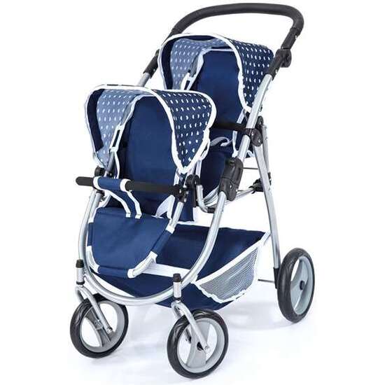 COCHE DE MUÑECAS GEMELOS TWIN TANDEM (BLUE) 73X63X46 CM image 1