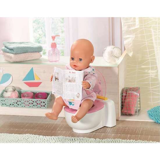 ORINAL BABY BORN BAÑO POO POO CON SONIDO Y PURPURINA 43CM image 1