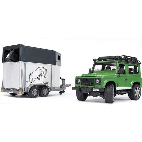 COCHE LAND ROVER CON TRANSPORTE CABALLOS COCHE 28X13,8X15,3 CM REMOLQUE 34X14X18CM image 2