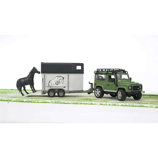 COCHE LAND ROVER CON TRANSPORTE CABALLOS COCHE 28X13,8X15,3 CM REMOLQUE 34X14X18CM image 3