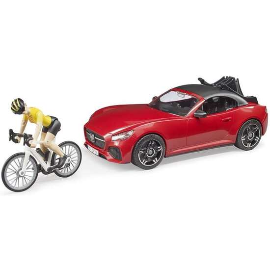 COCHE ROADSTER CON CICLISTA 28,5X12X13,5 CM image 1