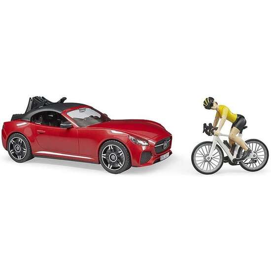 COCHE ROADSTER CON CICLISTA 28,5X12X13,5 CM image 4